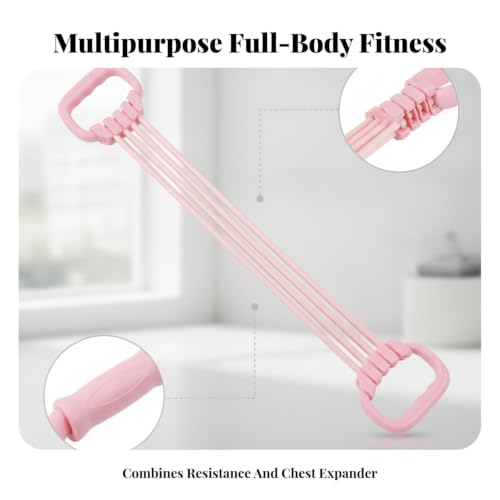 Image of Rubber Tubes Tube Resistance Exerciser Elastic Resistance Band with Handles Upper-Body Exercise Band with Handles Smooth Finish, 8-Tube Expander