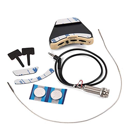 Guitar Parts Acoustic Guitar Soundhole Preamp 3 Band Pickup Eq with Microphone Y51D