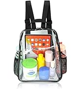 SPODEARS Clear Bag Stadium Approved 12x6x12 Plastic Vinyl Transparent Backpack for Festival Games...