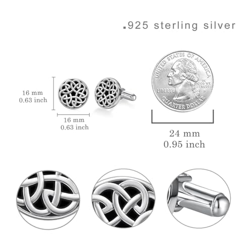 Gemelos para hombre en plata 925 nudo celta miniatura 4