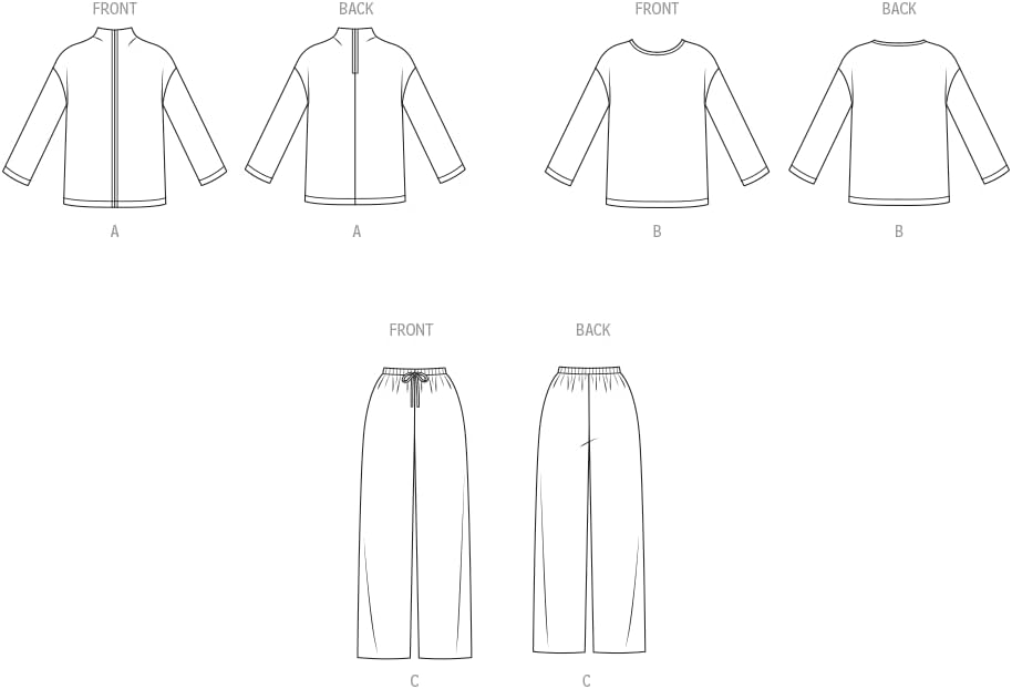New Look UN6814A Misses' Pullover Knit Tops and Knit or Woven Pull on Pants Sewing Pattern Packet, Design Code N6814, Sizes 8-10-12-14-16-18 image 3