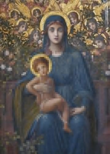 Lienzo decorativo para pared de la Virgen y el Niño, arte vintage de 60x90cm para dormitorio