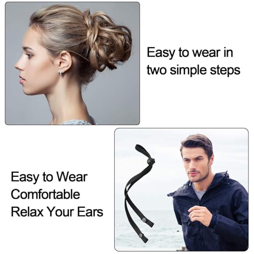 12 pieces adjustable ear straps anti slip ear loop extension hook straps mask holder extender for nurse dust workers food workers to relieve black