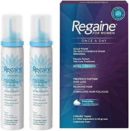 Regaine for Women, Hair Growth & Prevents further Hair Loss, Scalp Foam, with Minoxidil, 4 Months Supply , 2 x 73ml