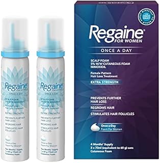 Regaine for Women, Hair Growth & Prevents further Hair Loss, Scalp Foam, with Minoxidil, 4 Months Supply , 2 x 73ml