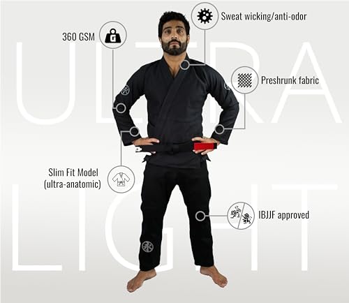 Kimono Jiu Jitsu Keiko Sports Ultra Light Preto A1