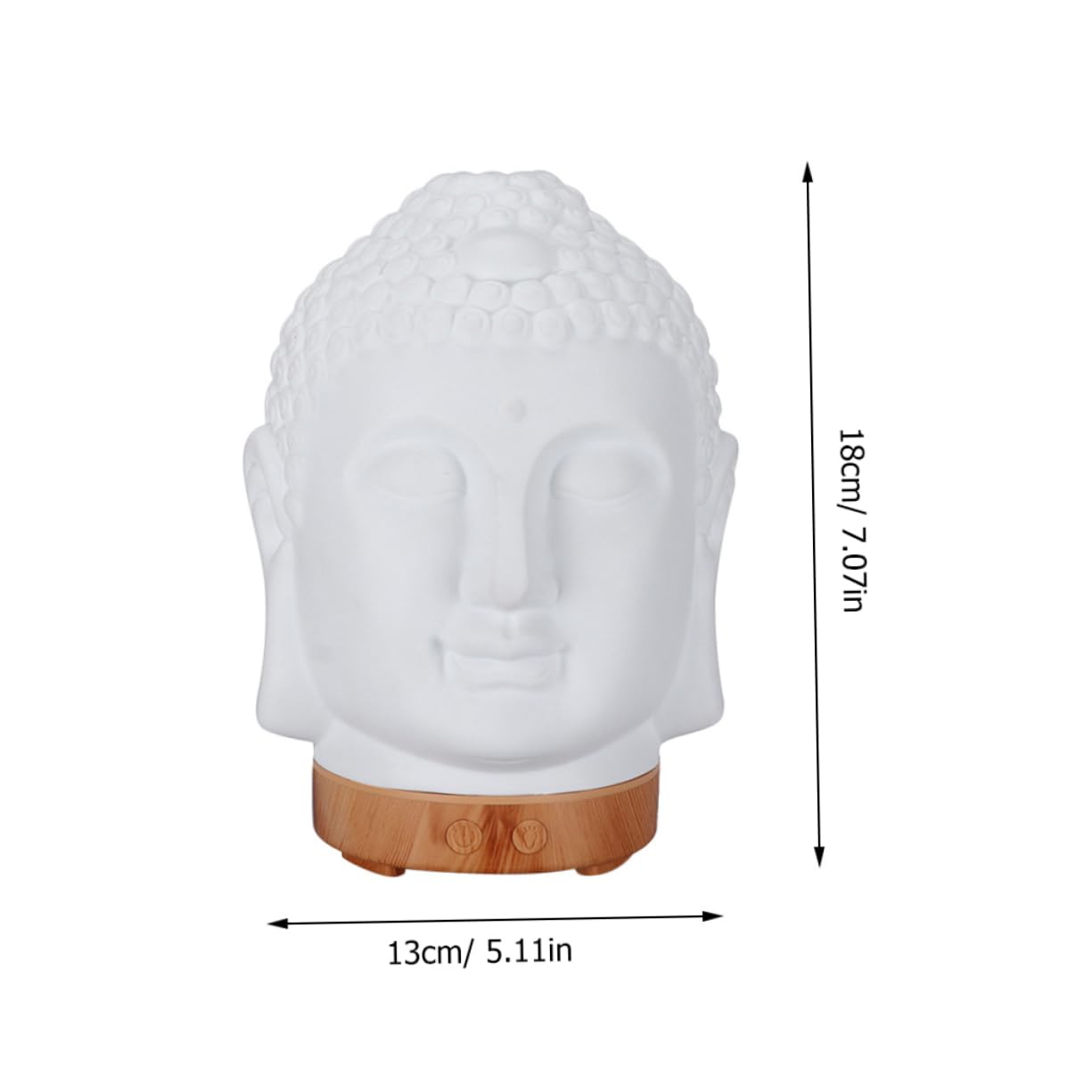 PRETYZOOM Umidificatore Profumato a Forma di Testa di Buddha in Ceramica Bianca, Diffusione di Aromi Silenziosa, per Soggiorno e Ristorante