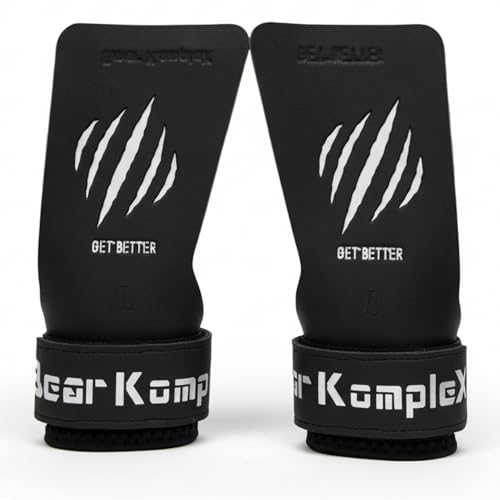 Bear KompleX Black Diamond No Hole Grips for - Lightweight, High Performance Weightlifting Grips, Protect Hands and Provides Comfort - Great for Cross Training, Powerlifting