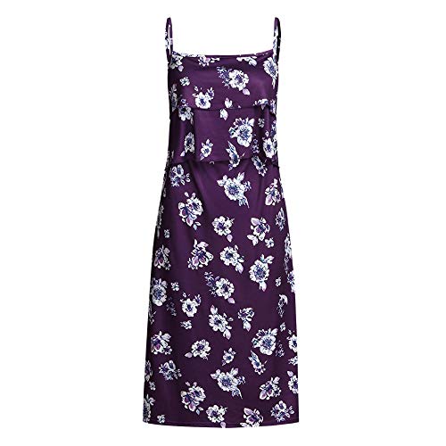 Preisvergleich Produktbild OKHGF Damenbekleidungskleider Damen Umstandskleider Schwangere Kurzarm Slip Stillrüschen Sommer Blumen Gedruckte Stillkleidung-3_XL