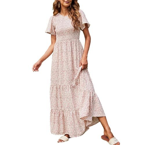 Robe longue plissée imprimée d'été fluide : silhouette sublimée en XXL