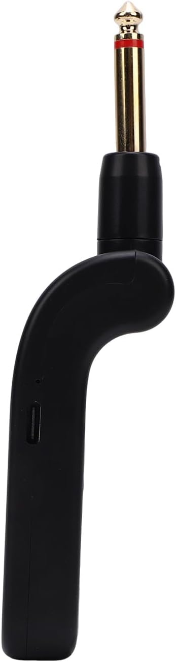 2.4GHz Wireless Guitar System, Rechargeable Guitar Transmitter Receiver Set with 48K 16bit Real Time Transmission for Electric Bass, with 282 Degree Rotatable Plug