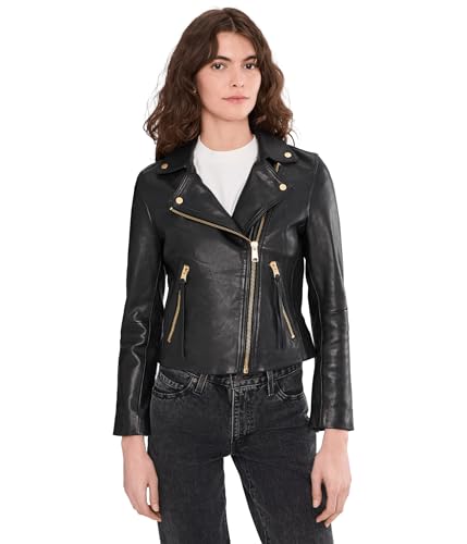 Image of AllSaints Women's Leather Jacket Dalby Biker