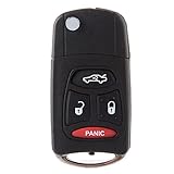 cciyu Keyless Entry Remote Smart Key Fob Shell Case 2005-2007 Fit for Chrysler 300 2.7L 2005-2007 Fit for Chrysler 300 3.5L 4 Buttons KOBDT04A-3,OHT692713AA-3,05183349AAc,OHT692713AA-3