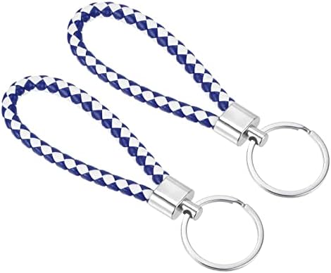 PATIKIL Braided Leather Keychains, Key Ring Woven Decoration Lanyard Strap for Bag Wallet