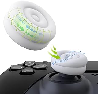 PlayVital Thumbs Cushion Caps Thumb Grips for ps5, for ps4, Thumbstick Grip Cover for Xbox Series X/S, Thumb Grip Caps for Xbox One, Elite Series 2, for Switch Pro Controller - White