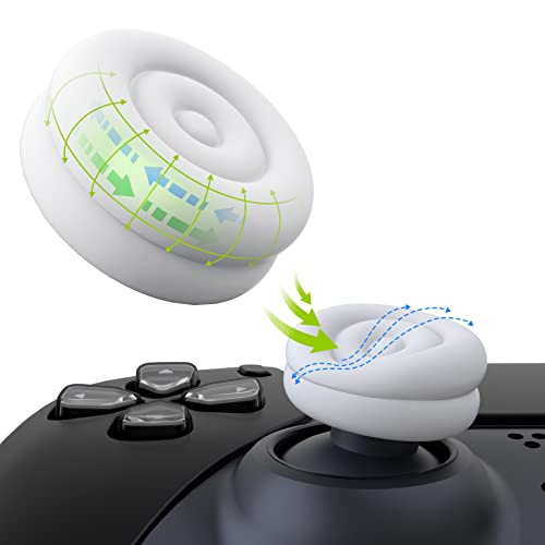 PlayVital Thumbs Cushion Caps Nakładki na Kciuki do ps5, dla ps4, Nakładkami Joysticka do Xbox Series X/S, do Xbox One, Elite Series 2, do Switch Pro Kontroler - Biały