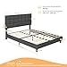 Yaheetech Polsterbett 140 x 200 cm Doppelbett mit Höhenverstellbarem Kopfteil, Stabiler Bettrahmen Stoffbett mit Lattenrost, Gepolstertes Bettgestell Jugendbett, Dunkelgrau