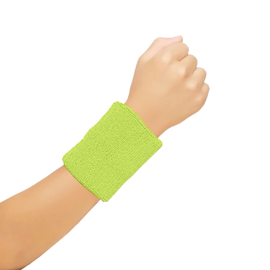 TrendyFashion Adults Towelling Stretchy Elastic Wristband Unisex Running Gym Sports Wear Wrist Band (Yellow One Size)