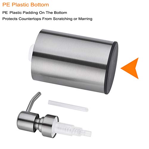 Fonveth Stainless Steel Dish Soap Dispenser For Kitchen, Brushed Nickel Round Kitchen Soap Dispenser For Kitchen And Bathroom Countertop, Rust And Leak Proof #TOP2