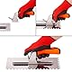 MIVOS Maurerkellen Set mit abnehmbarem Griff und Transportbox - 6, 8, 10, 12mm, U-Typ, Tiger-Typ - 6 Zahnglättekellen - Edelstahl Glättekellen mit Softgriff - Fliesenkelle - Traufel