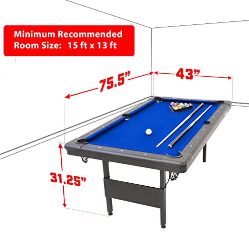 image for GoSports Mid-Size 6 ft x 3.5 ft Billiards Game Table - Foldable Design