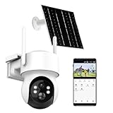 2K Wireless Solar Security Camera Outdoor with Floodlight, 4MP WiFi PTZ Camera for Home Surveillance, Motion Detection, 98FT Night Vision, 5W Solar Panel &Rechargeable battery, Waterproof, 2-Way Audio