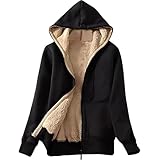 [エンプティオ] 前開き 裏ボア パーカー ストリート 長袖 ジップアップ スポーツ トップス フード 暖かい レディース フルジップ アウトドア 上着 アメカジ あったか ゆるカジ オシャレ 紳士 ウェア 厚め ジッパー アウター ポケット ジャンバー ゆったりスタイル トレーナー スウェット レトロ モード系 ミリタリー 学生 防寒 キャンプ サブカル 筋トレ 母の日 (S) ブラック