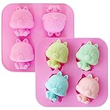 2Pcs Cute Squirrel Cake Molds, Squirrel Silicone Mini Cake Muffin Baking Pan Chocolate Candy Mold Handmade Soap Jello Shot Ice Cube Trays (Random Color)