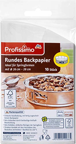Profesional Cafissimo backpapier Redondo (Ø26 cm de 28 cm), 10 Unidades
