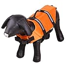 Gouerping 1thick pet Life Jacket Outdoor cat and Dog Swimsuit Orange S