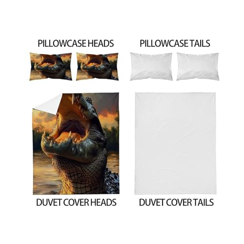 Housse de couette Super King crocodile microfibre