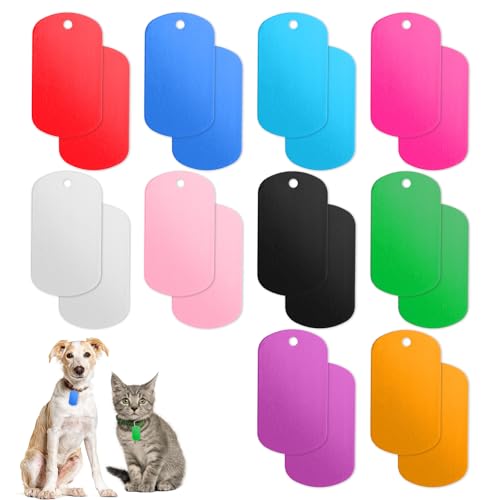 20 Pcs Dog Tag Blanks for Laser Engraving, Sublimation Dog Tags B...