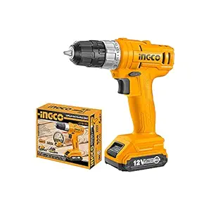 Ingco Li-Ion Cordless Drill, Yellow,Black