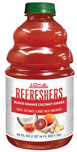 Dr. SmoothieRefreshers Blood Orange Coconut Ginger – Made with Real Fruit Juice – Drink Concentrate, No Artificial Colors, Shelf-Stable – Lightly Caffeinated with Green Coffee Extract (46 oz Bottle)