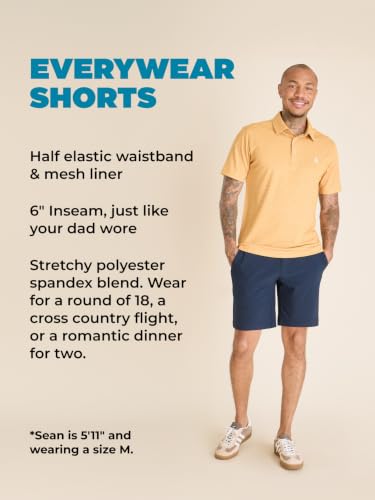 Image of Chubbies Everywear Men's Shorts - Mens Shorts Casual 6in Inseam, Elastic Waist, Water-Resistant, Zipper Pocket