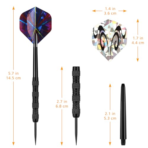 Image of Accmor Metal Tip Darts, Steel Tip Darts, 14 Grams Professional Metal Darts, Darts Metal Tip Set, Metal Darts for Dartboard
