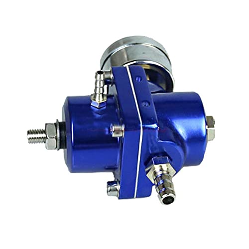 0-140 Psi Universal Adjustable Fuel Pressure Regulator Kit With Gauge Hose Blue Fpr 1 #TOP4