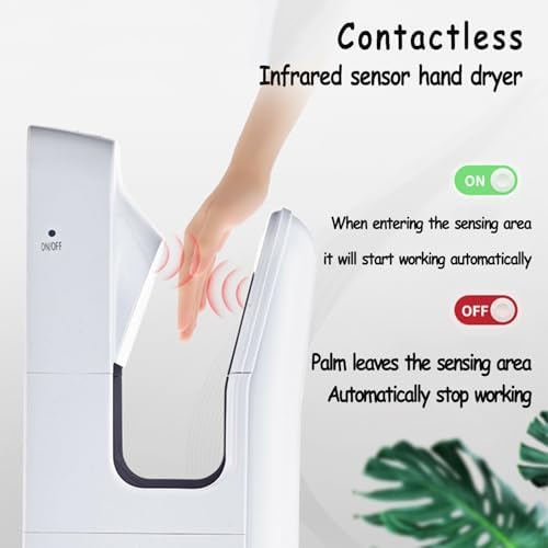High-Efficiency Automatic Hand Dryer - Vertical Design with Hot & Cold Air - Fast Drying for Bathrooms, Restaurants, Hospitals, Hotels & Large Spaces - Commercial Quality