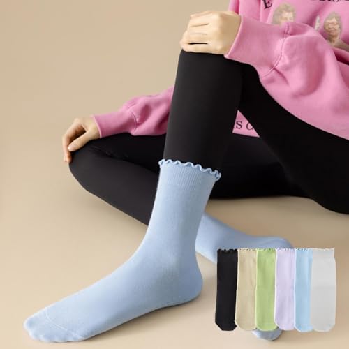 4 Pairs Ruffle Yoga Socks for Women,Cute Frilly Non-Slip Grips Socks for Pilates,Fitness,Hospital,Pregnant2