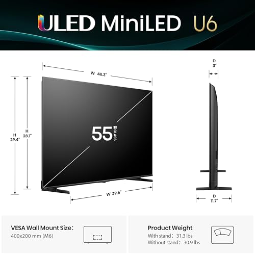 Image of Bundle of Hisense 55 inch U6 TV with AX5140Q soundbar