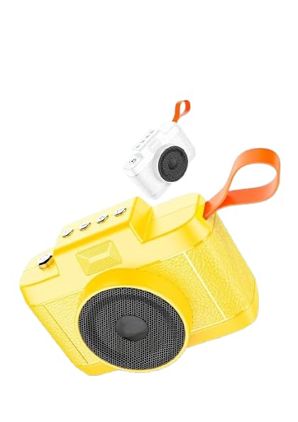 5w mini bluetooth wireless speaker, camera shape portable audio device with carrying strap, compact music box for home, travel, outdoor use & parties