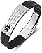 Produktbild Personalisierte Medic Alert Armband für Frauen,Silikonband Emergency Medical Mens Bracelets,Offizielle ID-Armband mit Medical Alert Badge,Maßgeschneiderte Gravur ID Text Health Information Bracelet