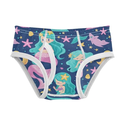 Wusikd Cute Mermaid Boys' Underwear Cotton Stars Boys Briefs Soft Toddler Underwear 2T