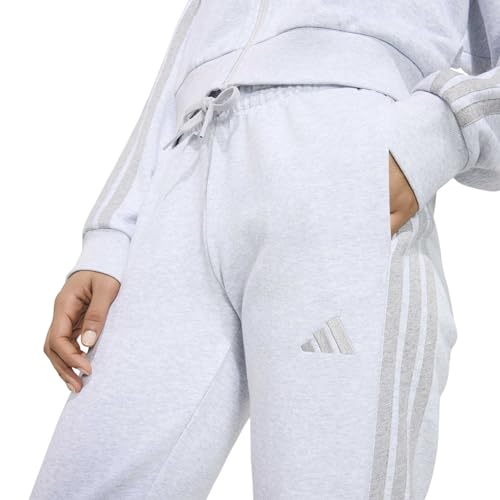 adidas Damen Essentials 3-Stripes French Terry Cuffed Pants, Light Grey Heather/medium Grey Heather, M – Ansicht 4