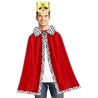 King Costume Cape Set - 120cm Velvet Royal Cloak With 200g Fancy