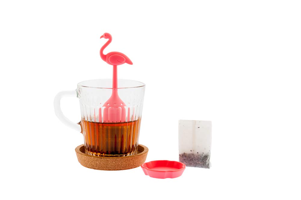 Koala Spain Infusor de Té Divertido, Forma de Flamenco, Base Antigoteo Silicona