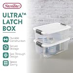 Sterilite 6-Pack Ultra Latching Box, Storage Bins with Lids, Clear Plastic, 18 Quart - Heavy-Duty Organizing Containers for Closet, Bathroom, and Office - Image 2