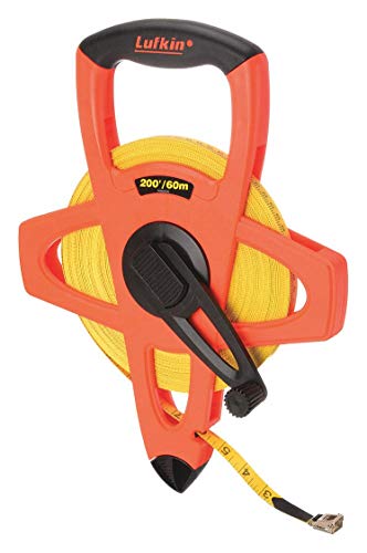 Crescent Lufkin FM060CME Hi-Viz® doppelseitiges Maßband, 1,27 cm x 60 m, Fiberglas, SAE/metrisch, Orange