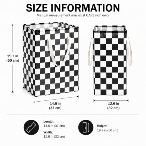 Image of MAIZMZ 3 Pack Racing Checkered Storage Bins, 14.6 inchx12.6 inchx19.7 inch Waterproof Linen Laundry Baskets with Handles for Boys Room, Gifts