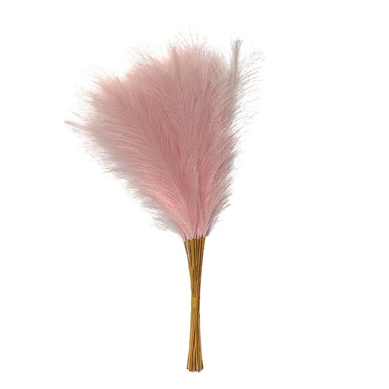 Sztuczna trawa Pampas, Sztuczne kwiaty trzciny pampasowej Multicolor 55CM Boho ślubny wystrój domu(Pink)